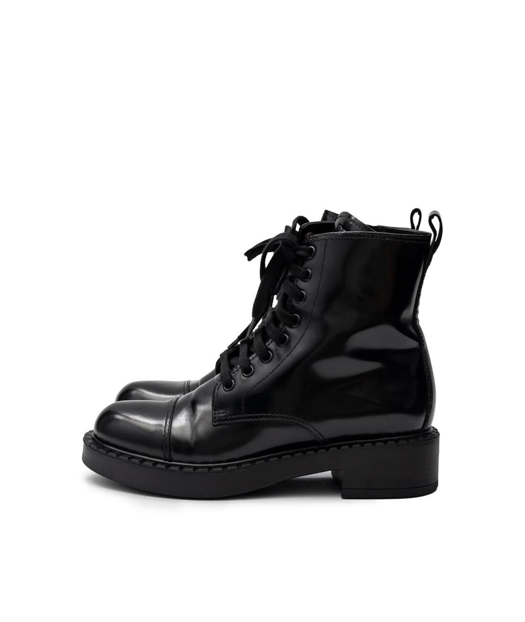 PRADA Черные кожаные ботинки, фото 5