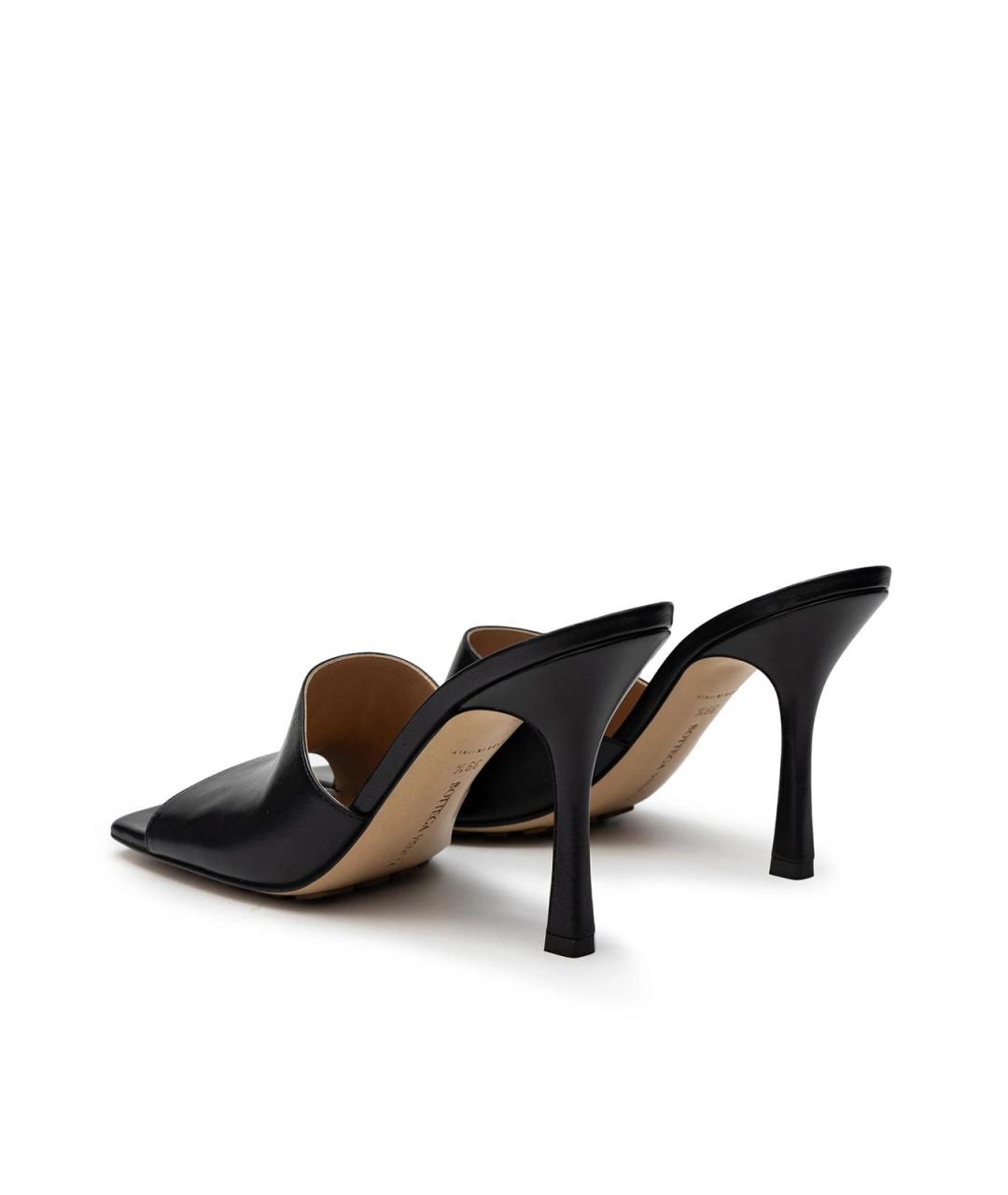 BOTTEGA VENETA Черные кожаные босоножки, фото 3