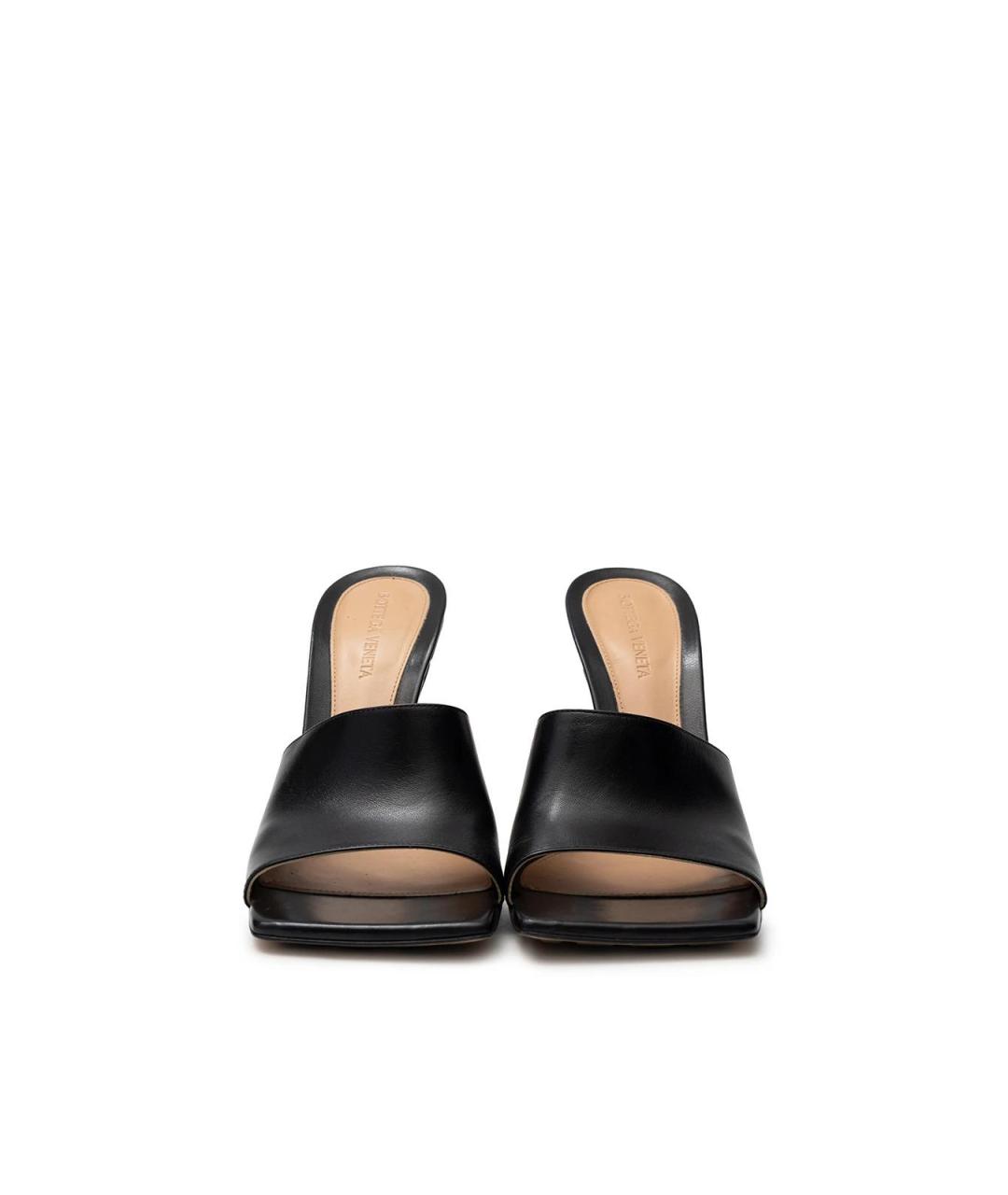 BOTTEGA VENETA Черные кожаные босоножки, фото 4