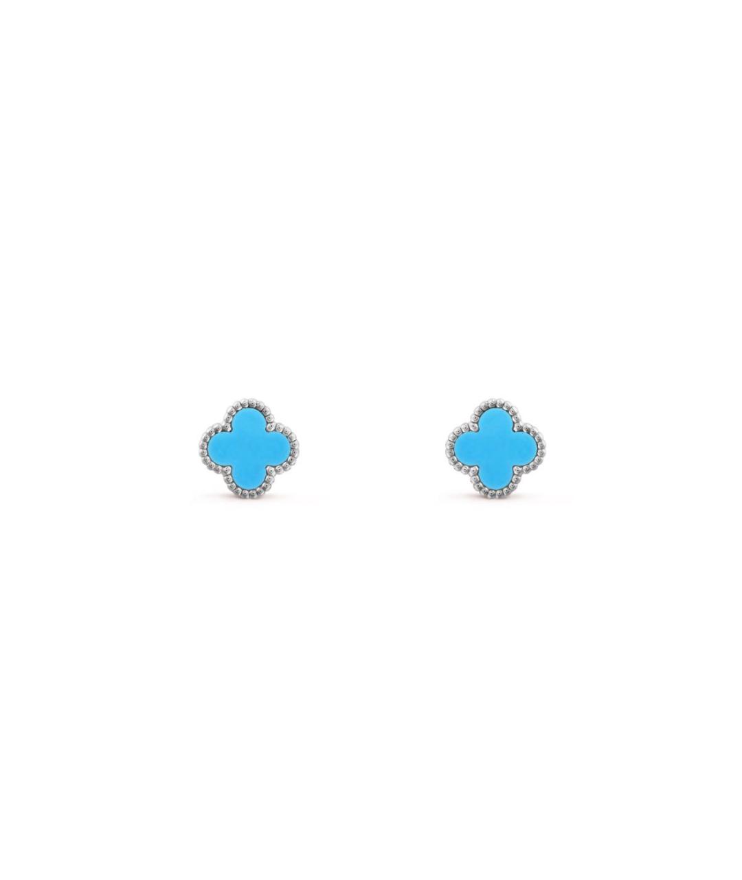 VAN CLEEF & ARPELS Бирюзовые серьги из белого золота, фото 1