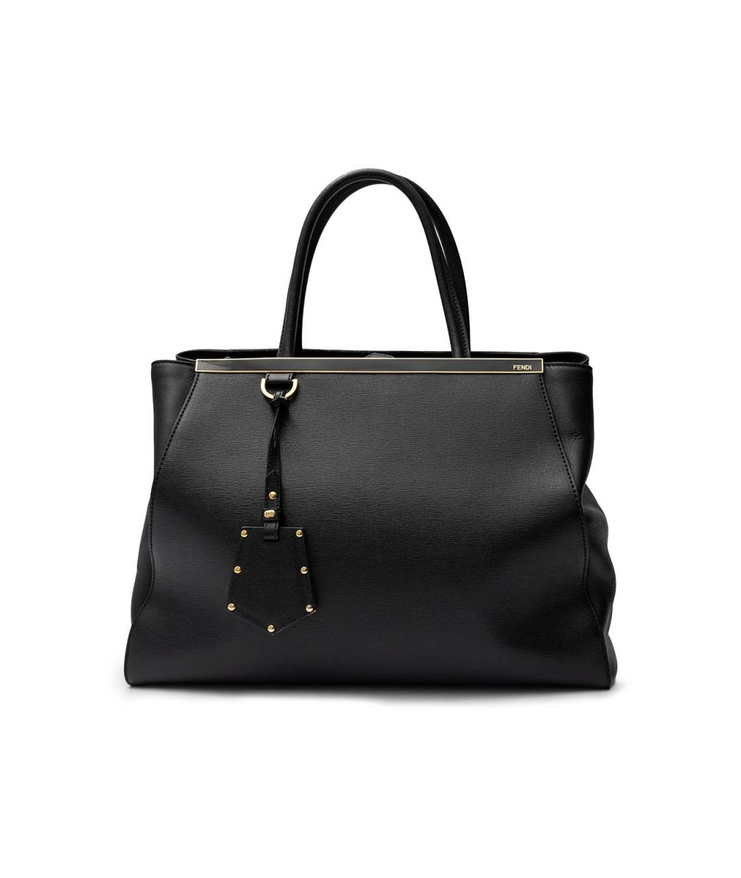 FENDI Черная кожаная сумка тоут, фото 1