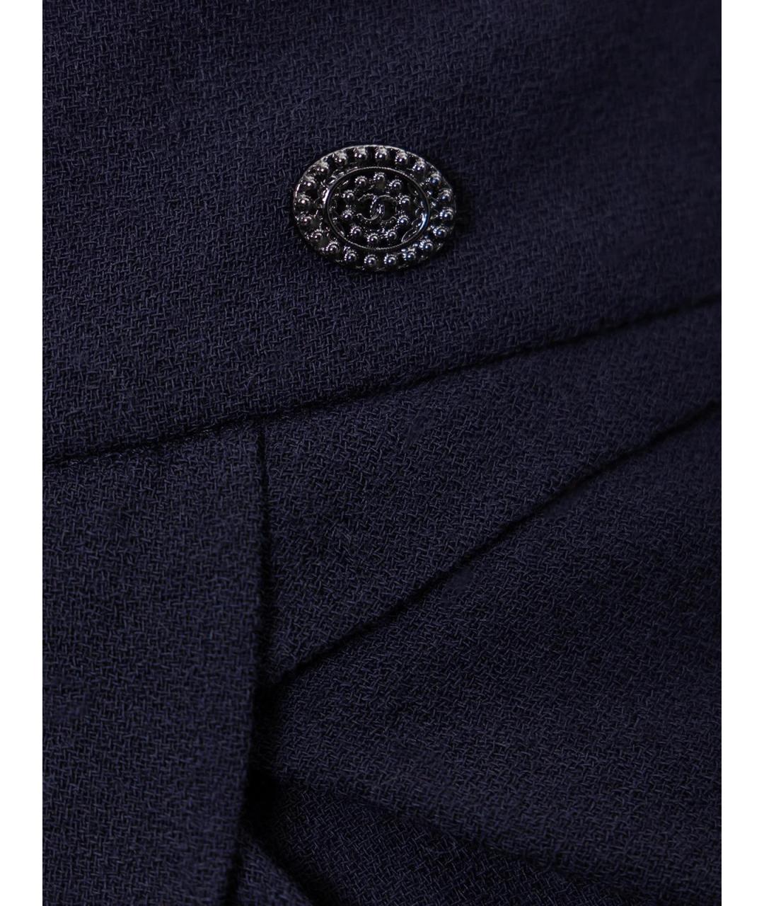 CHANEL Синяя шерстяная юбка миди, фото 3