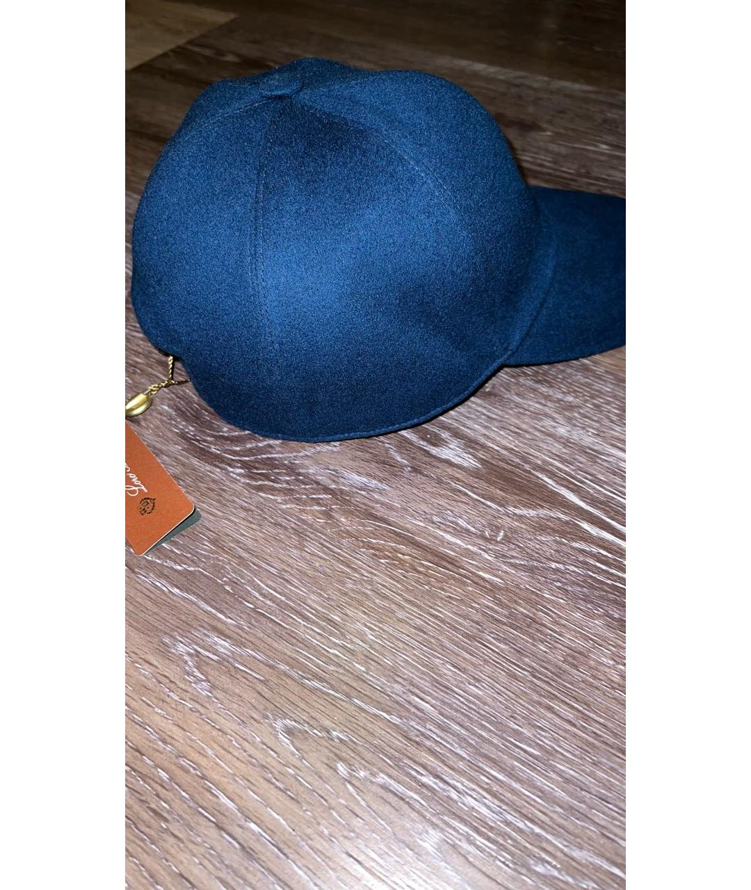 LORO PIANA Синяя кашемировая кепка/бейсболка, фото 2