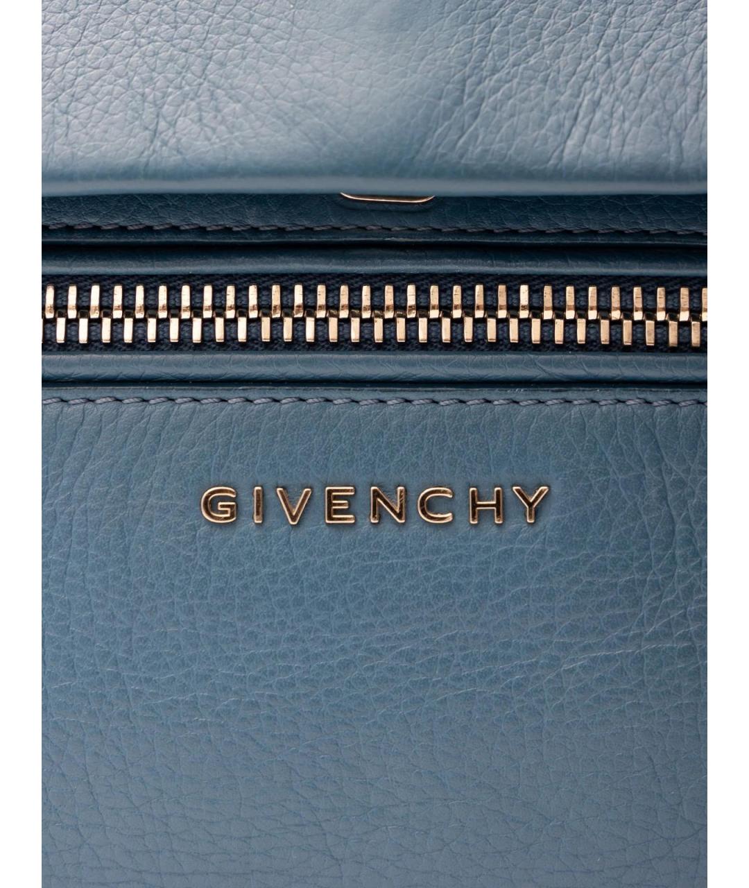 GIVENCHY Голубая кожаная сумка с короткими ручками, фото 5