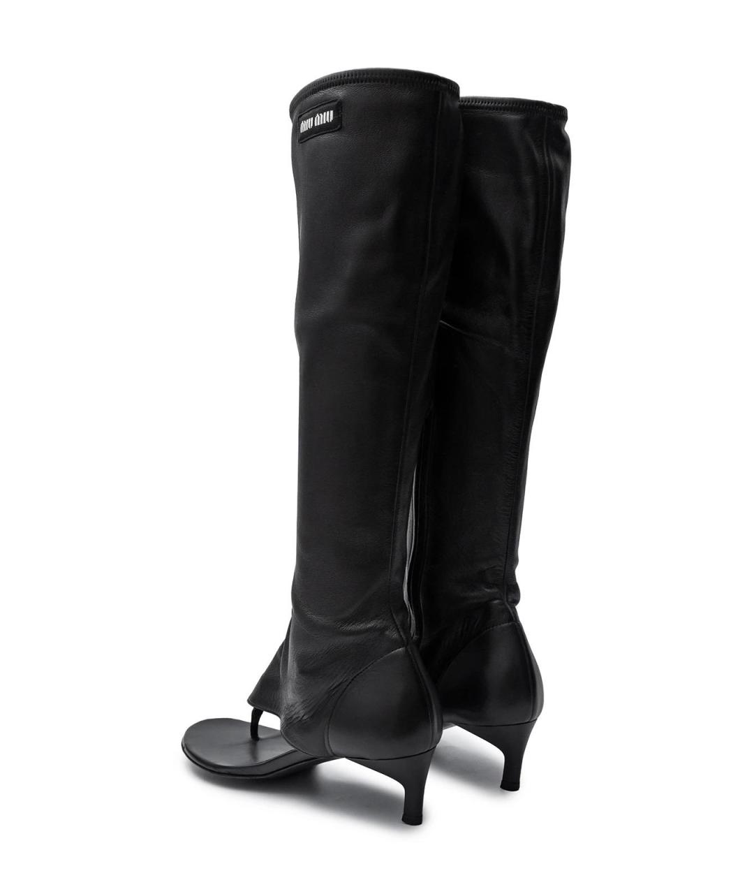 MIU MIU Черные кожаные сапоги, фото 3