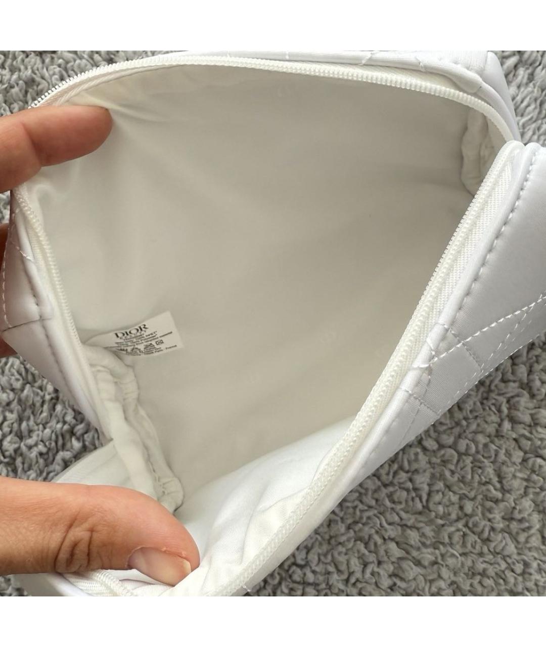 CHRISTIAN DIOR Белая кожаная косметичка, фото 6
