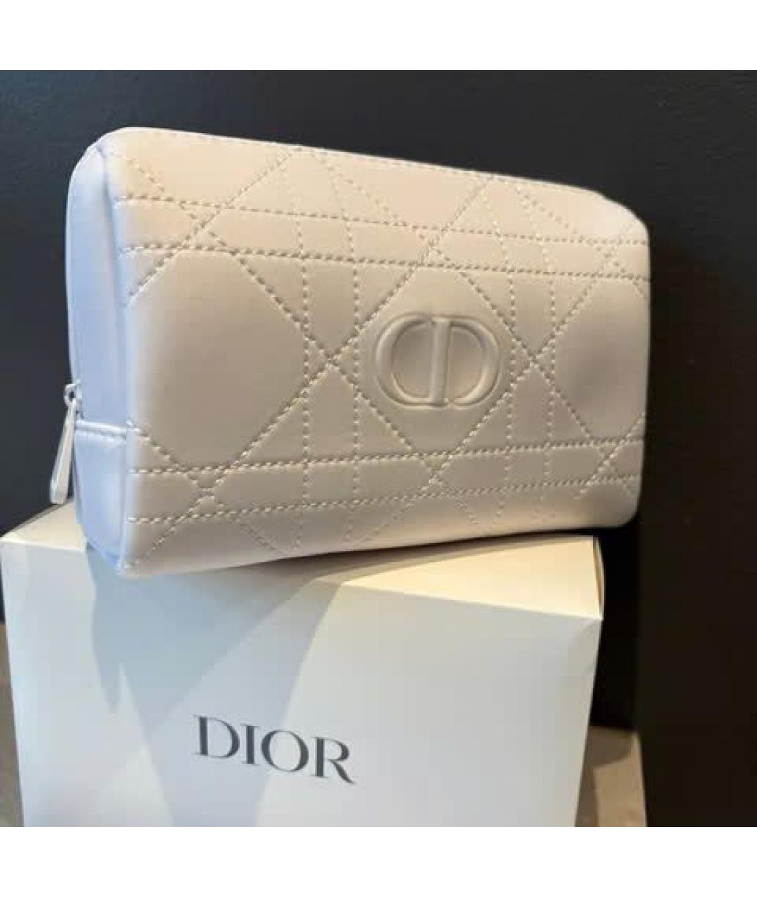 CHRISTIAN DIOR Белая кожаная косметичка, фото 8