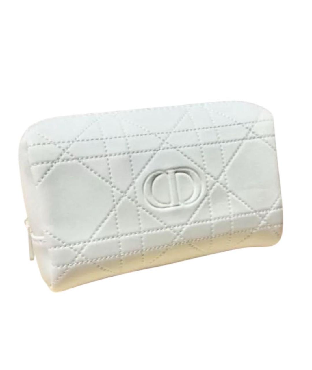 CHRISTIAN DIOR Белая кожаная косметичка, фото 1
