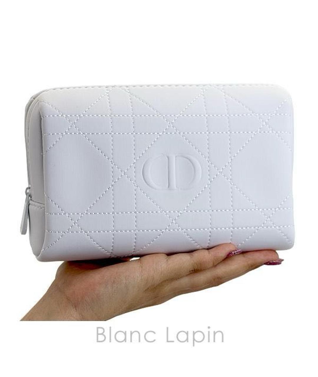 CHRISTIAN DIOR Белая кожаная косметичка, фото 3