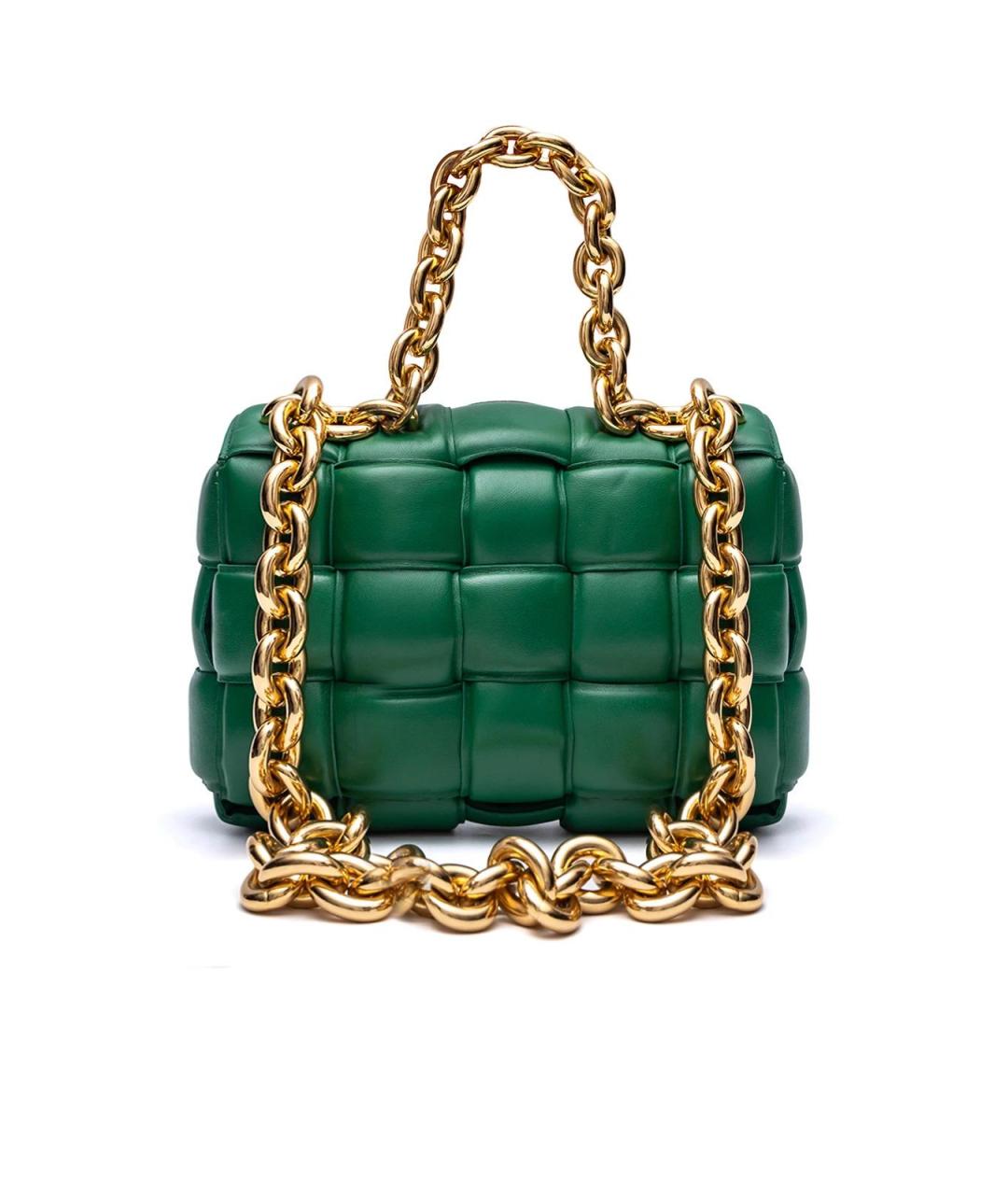 BOTTEGA VENETA Зеленая кожаная сумка через плечо, фото 3