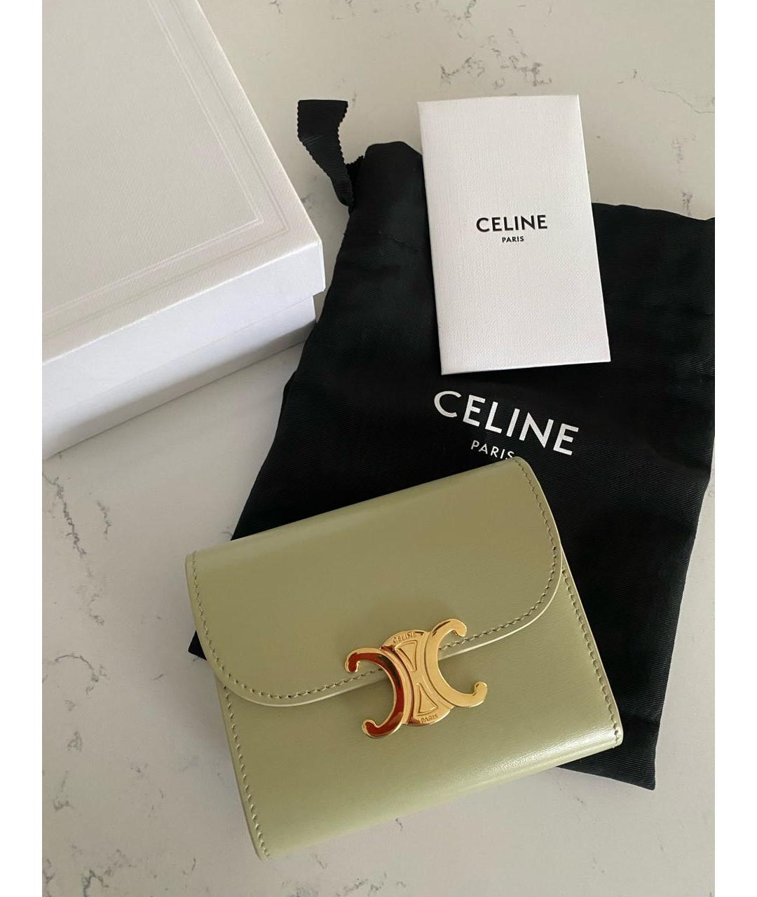 CELINE Бежевый кожаный кошелек, фото 2