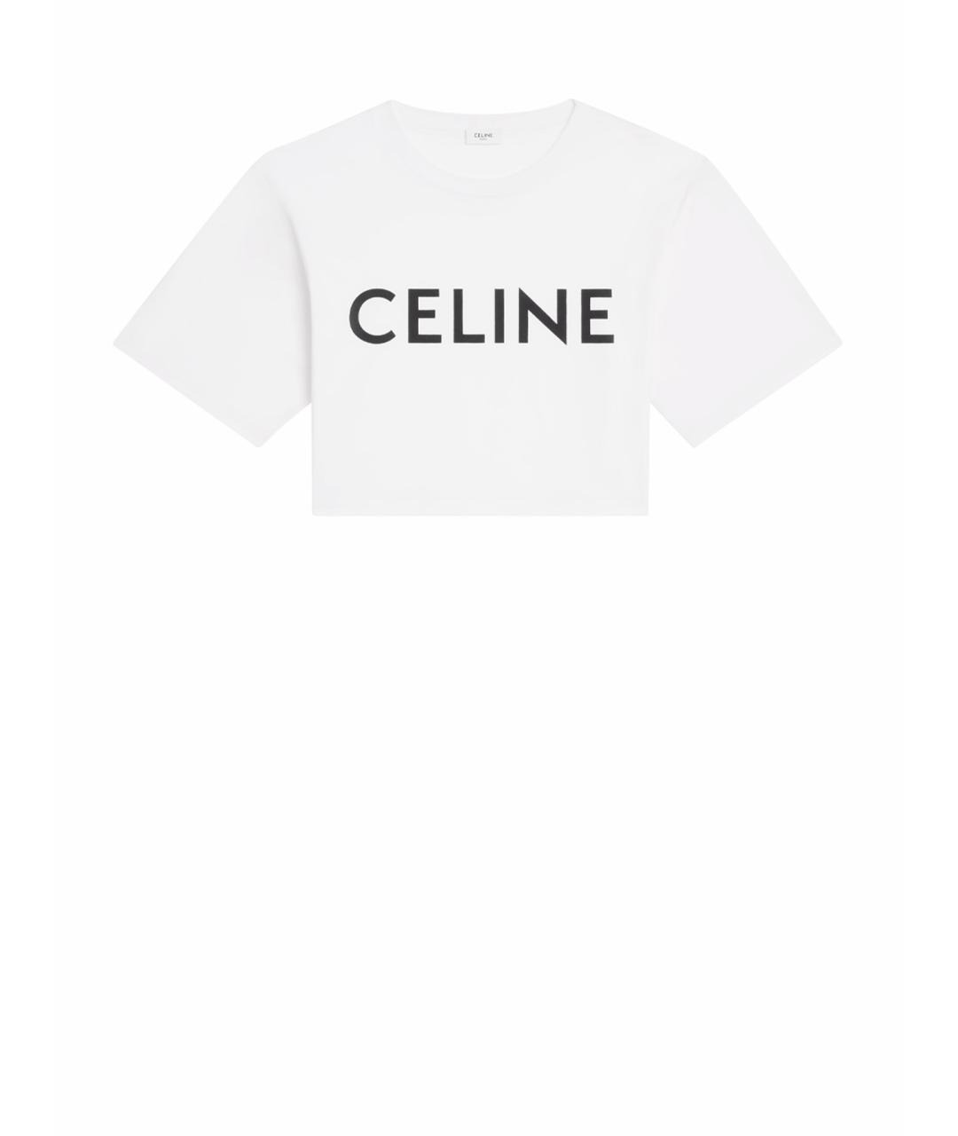 CELINE Белая хлопковая футболка, фото 1
