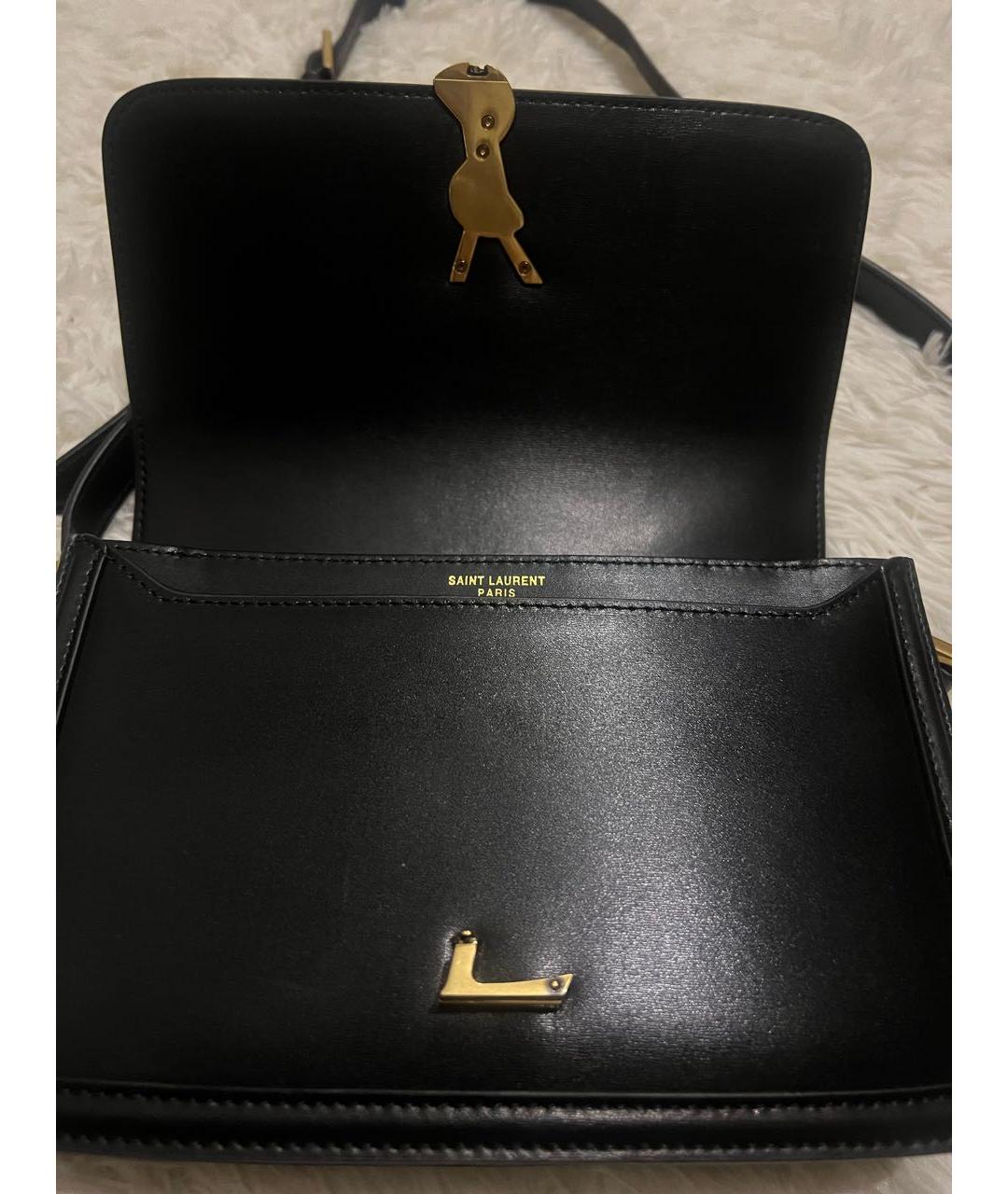 SAINT LAURENT Черная кожаная сумка через плечо, фото 3