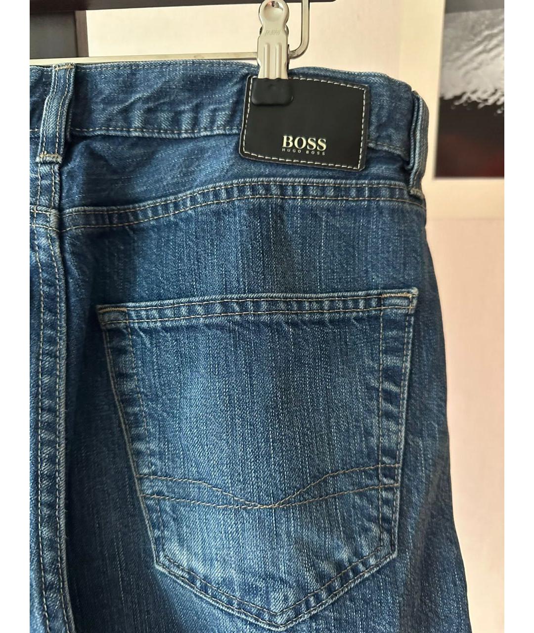 HUGO BOSS Синие хлопковые прямые джинсы, фото 3