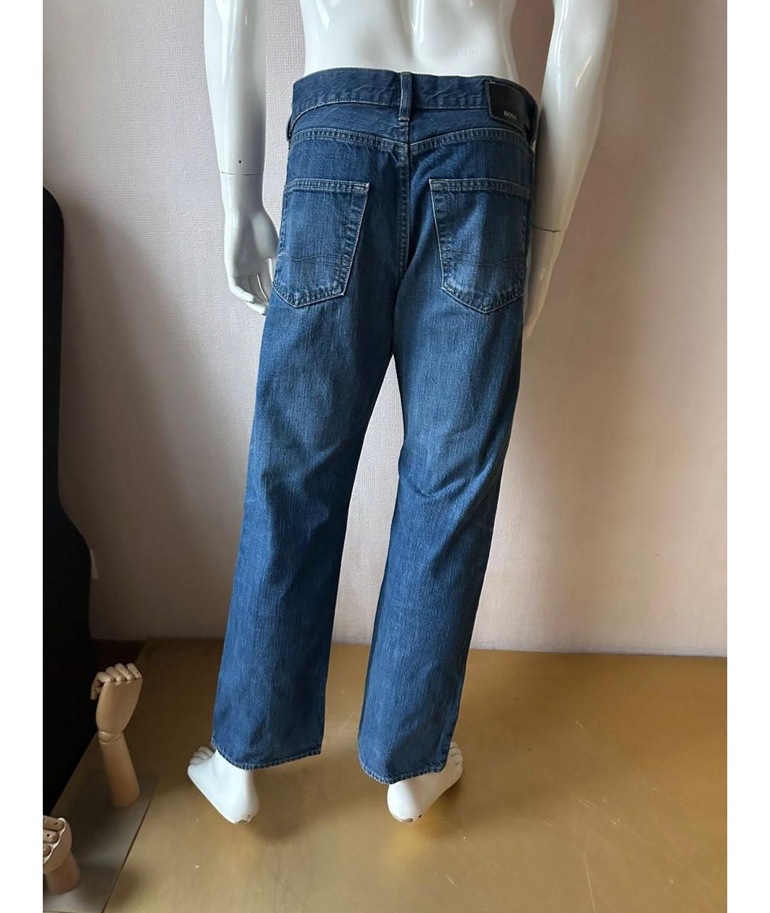 HUGO BOSS Синие хлопковые прямые джинсы, фото 8