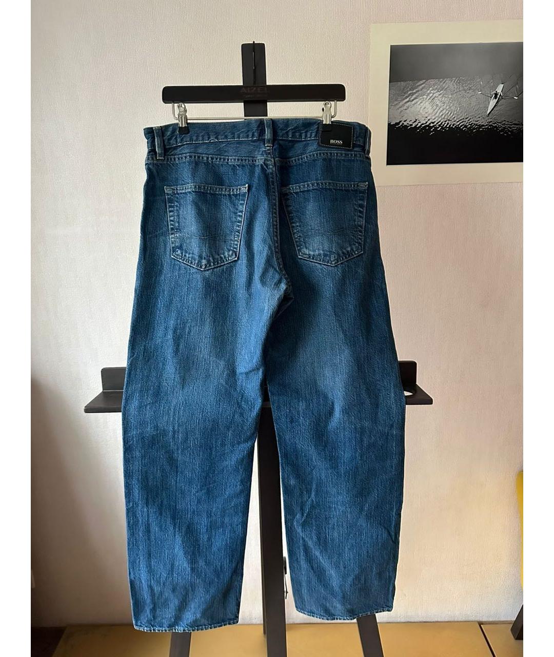 HUGO BOSS Синие хлопковые прямые джинсы, фото 2
