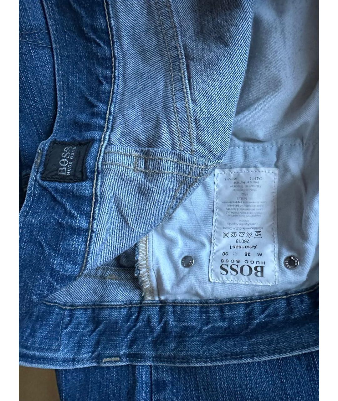 HUGO BOSS Синие хлопковые прямые джинсы, фото 4