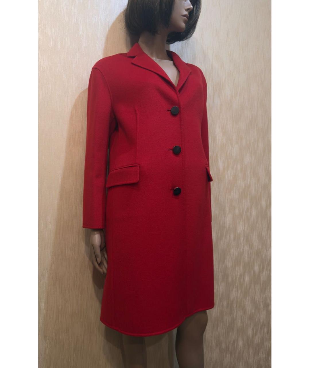 Tara Jarmon Красное шерстяное пальто, фото 4
