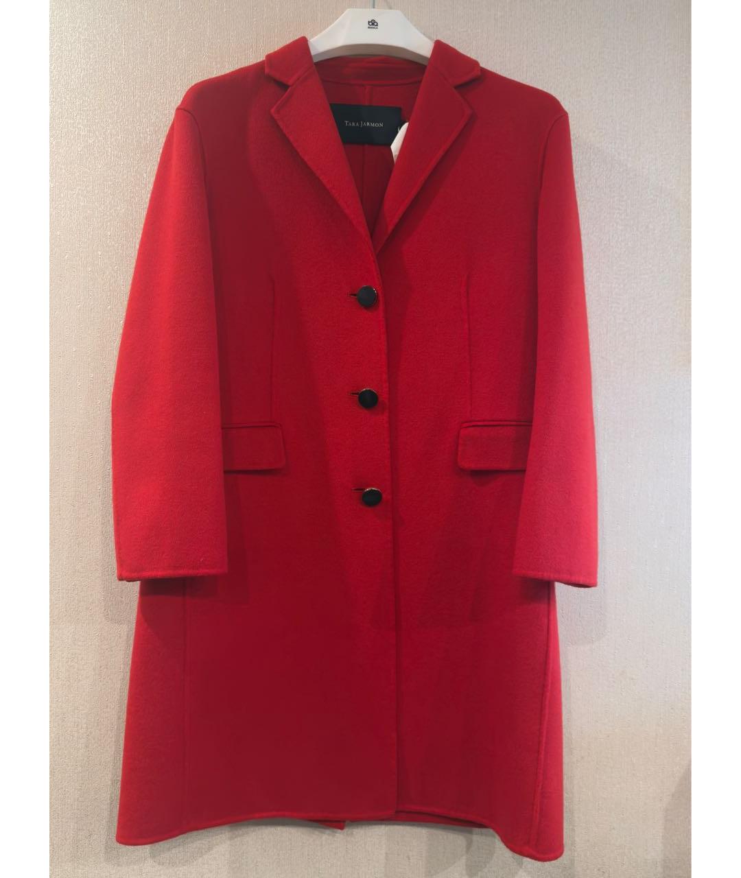 Tara Jarmon Красное шерстяное пальто, фото 9