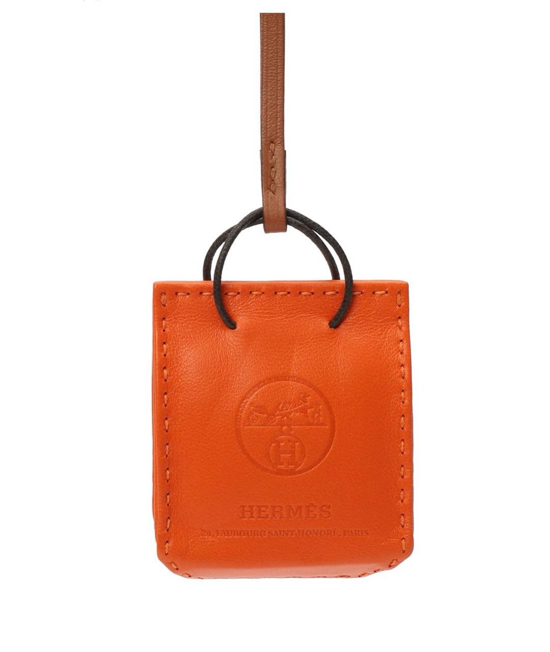 HERMES Оранжевый брелок, фото 1