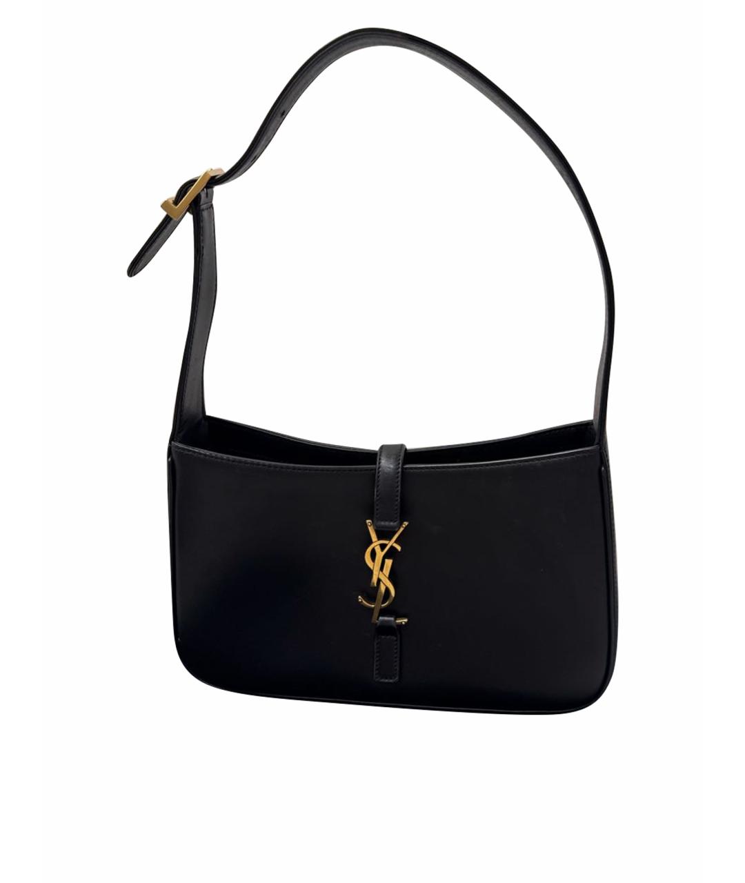 SAINT LAURENT Черная кожаная сумка с короткими ручками, фото 1