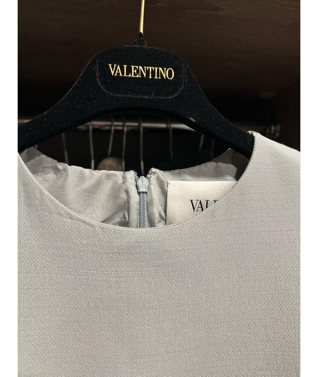 VALENTINO Голубое шерстяное повседневное платье, фото 5
