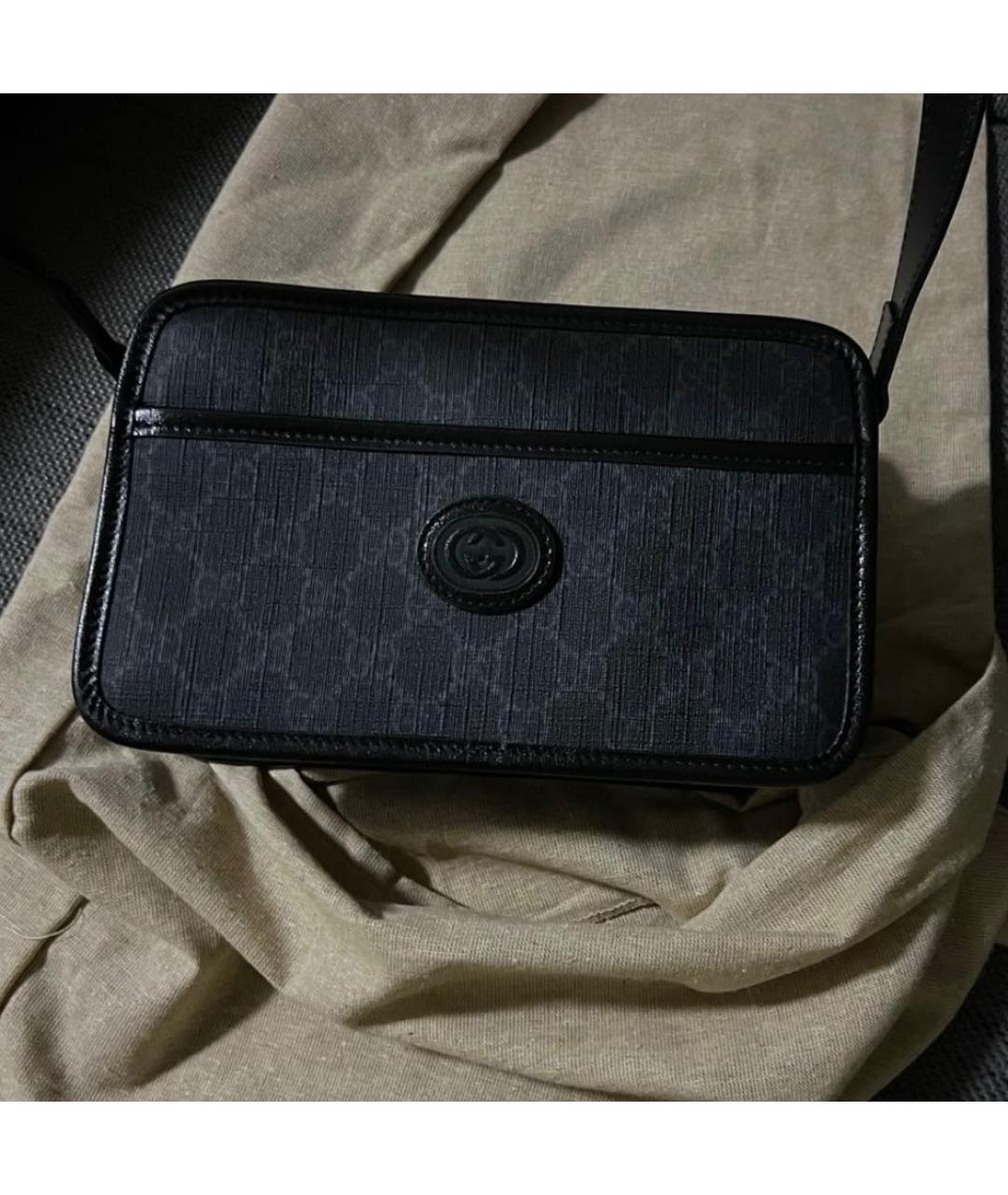 GUCCI Черная кожаная сумка на плечо, фото 2