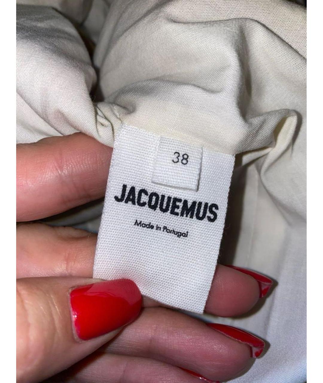 JACQUEMUS Горчичное вискозное коктейльное платье, фото 7