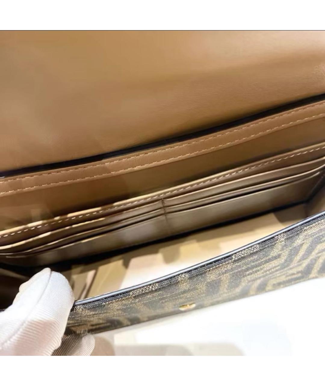 FENDI Коричневая тканевая сумка через плечо, фото 4
