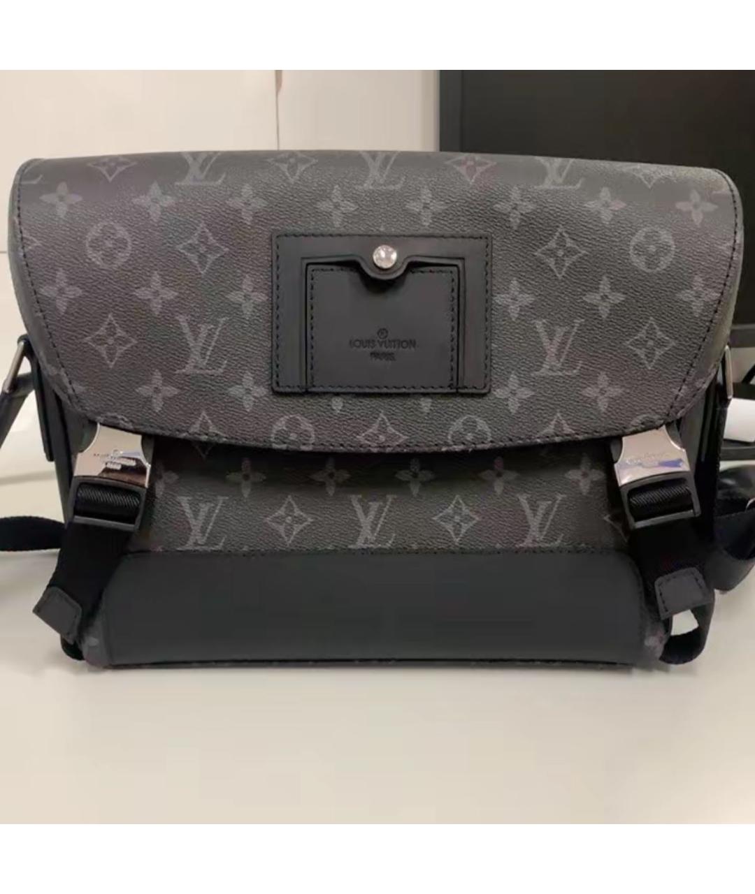 LOUIS VUITTON Черная кожаная сумка на плечо, фото 2
