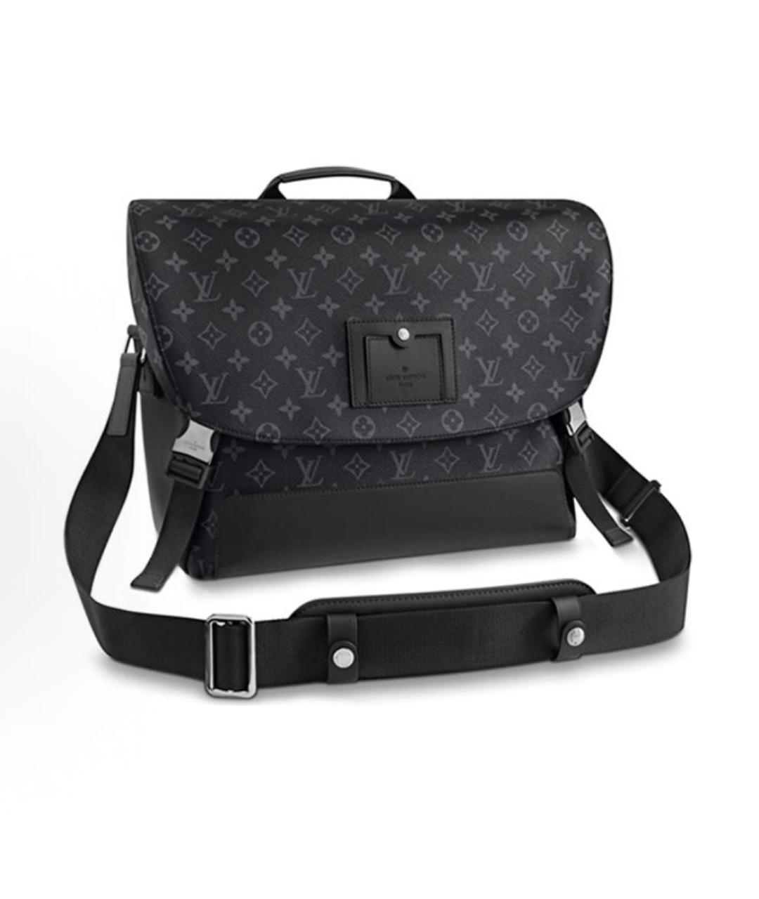 LOUIS VUITTON Черная кожаная сумка на плечо, фото 1