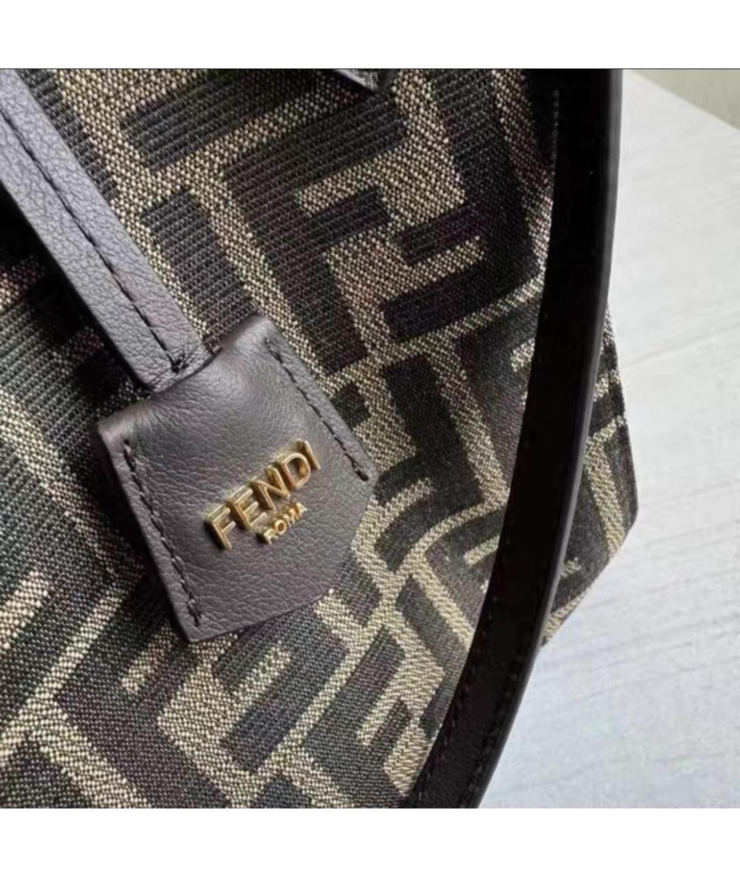 FENDI Коричневая тканевая сумка через плечо, фото 4