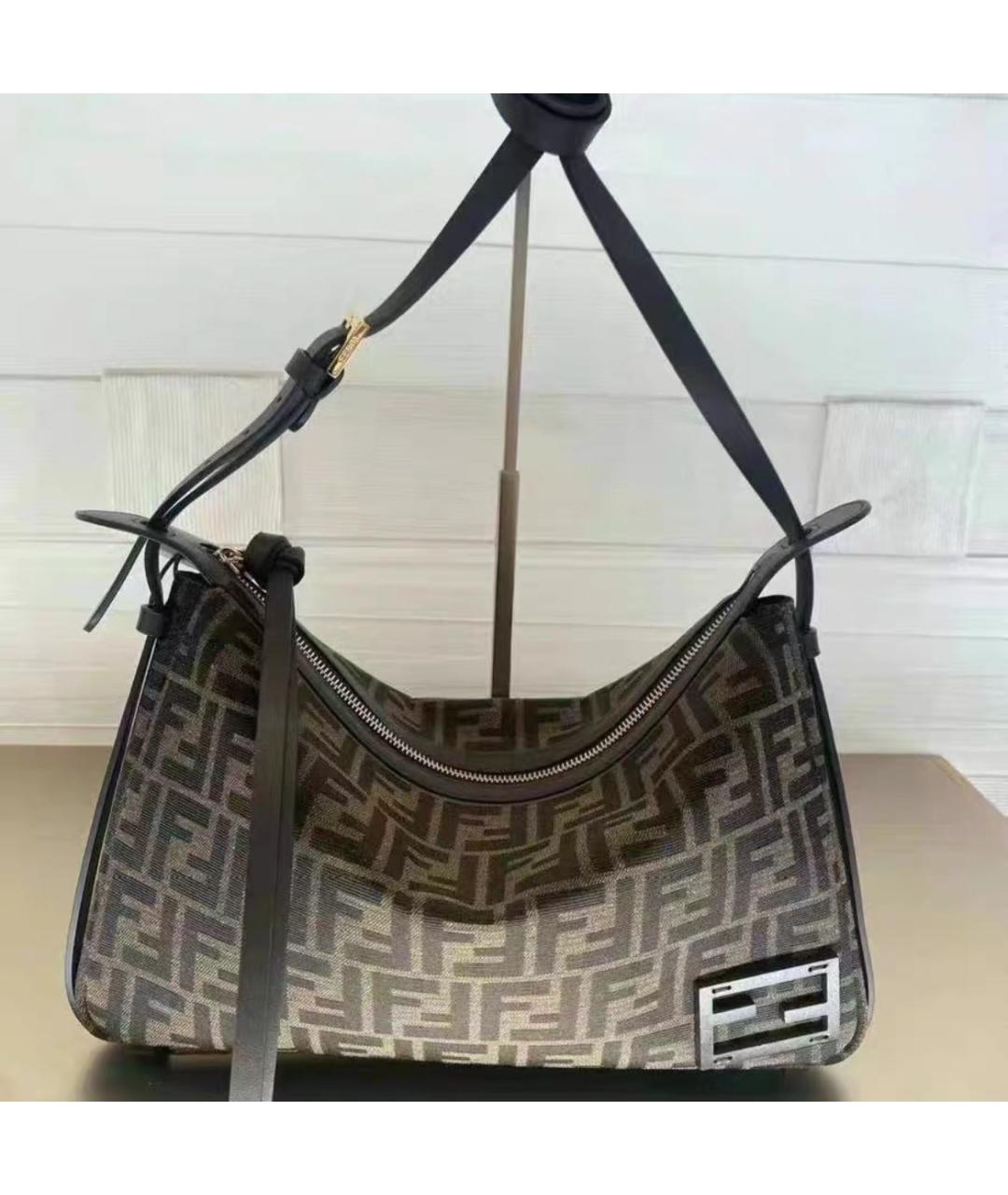 FENDI Коричневая тканевая сумка через плечо, фото 3