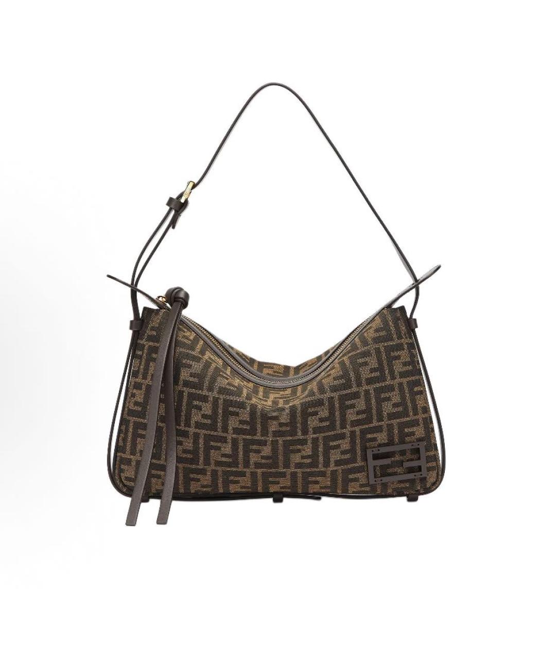 FENDI Коричневая тканевая сумка через плечо, фото 1