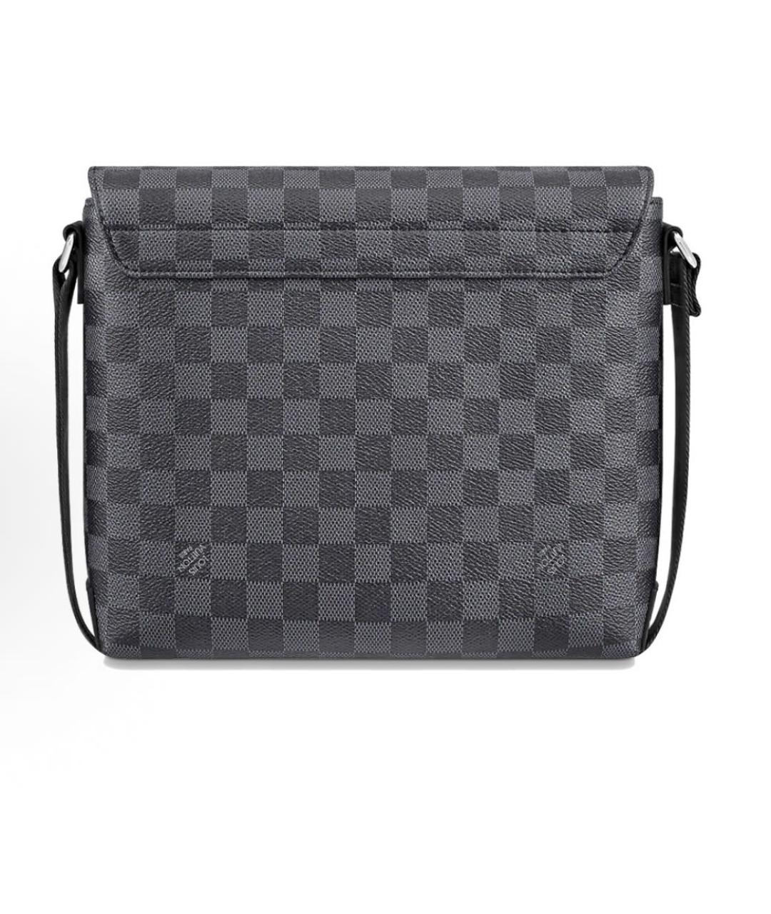 LOUIS VUITTON Антрацитовая кожаная сумка на плечо, фото 4