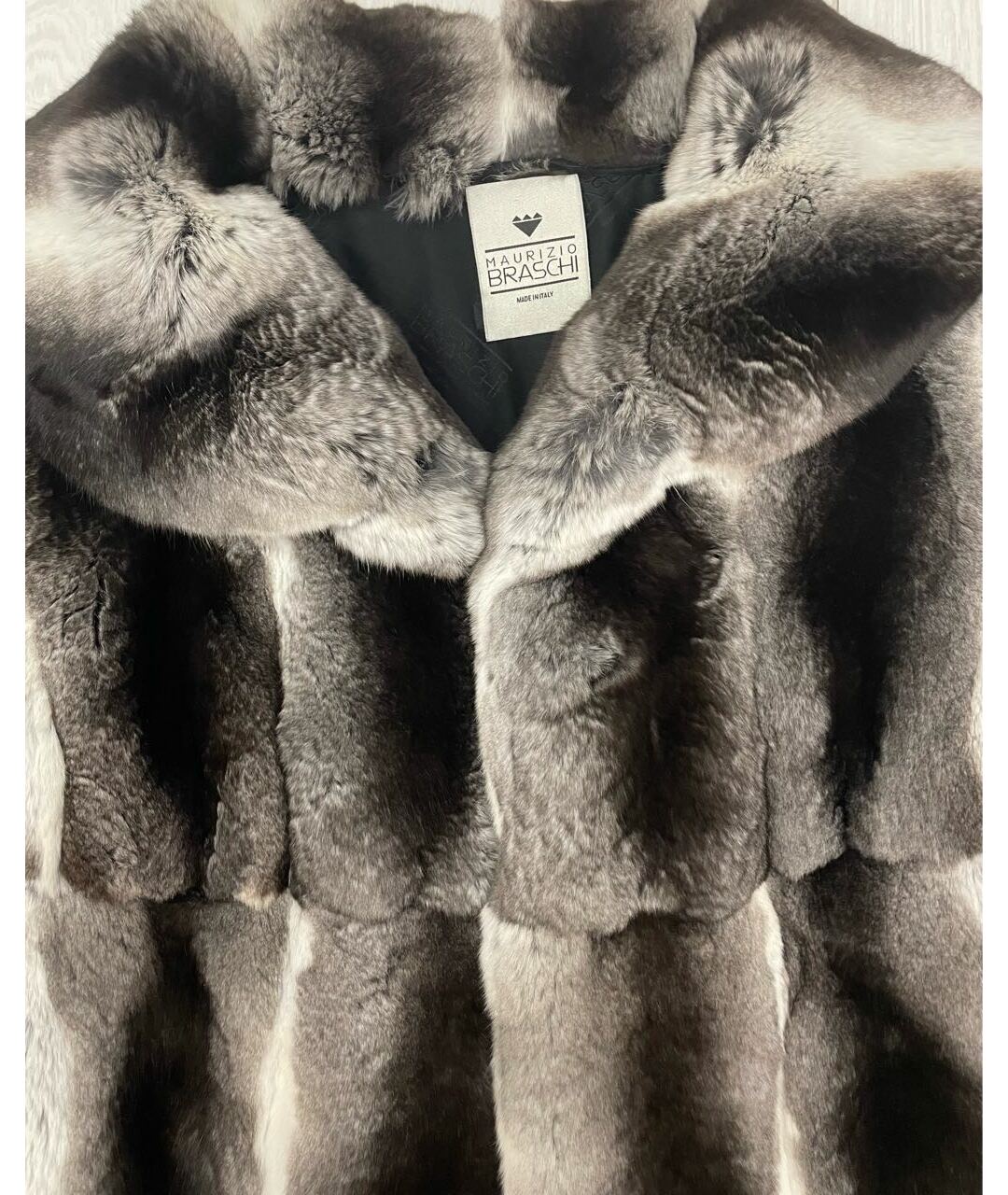 BRASCHI Серая меховая шуба, фото 4