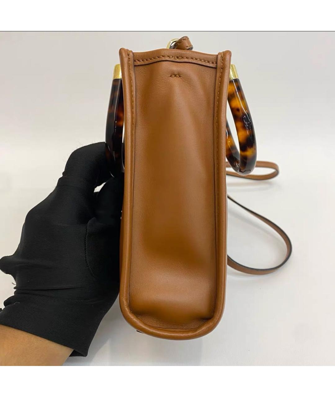 FENDI Оранжевая кожаная сумка через плечо, фото 3