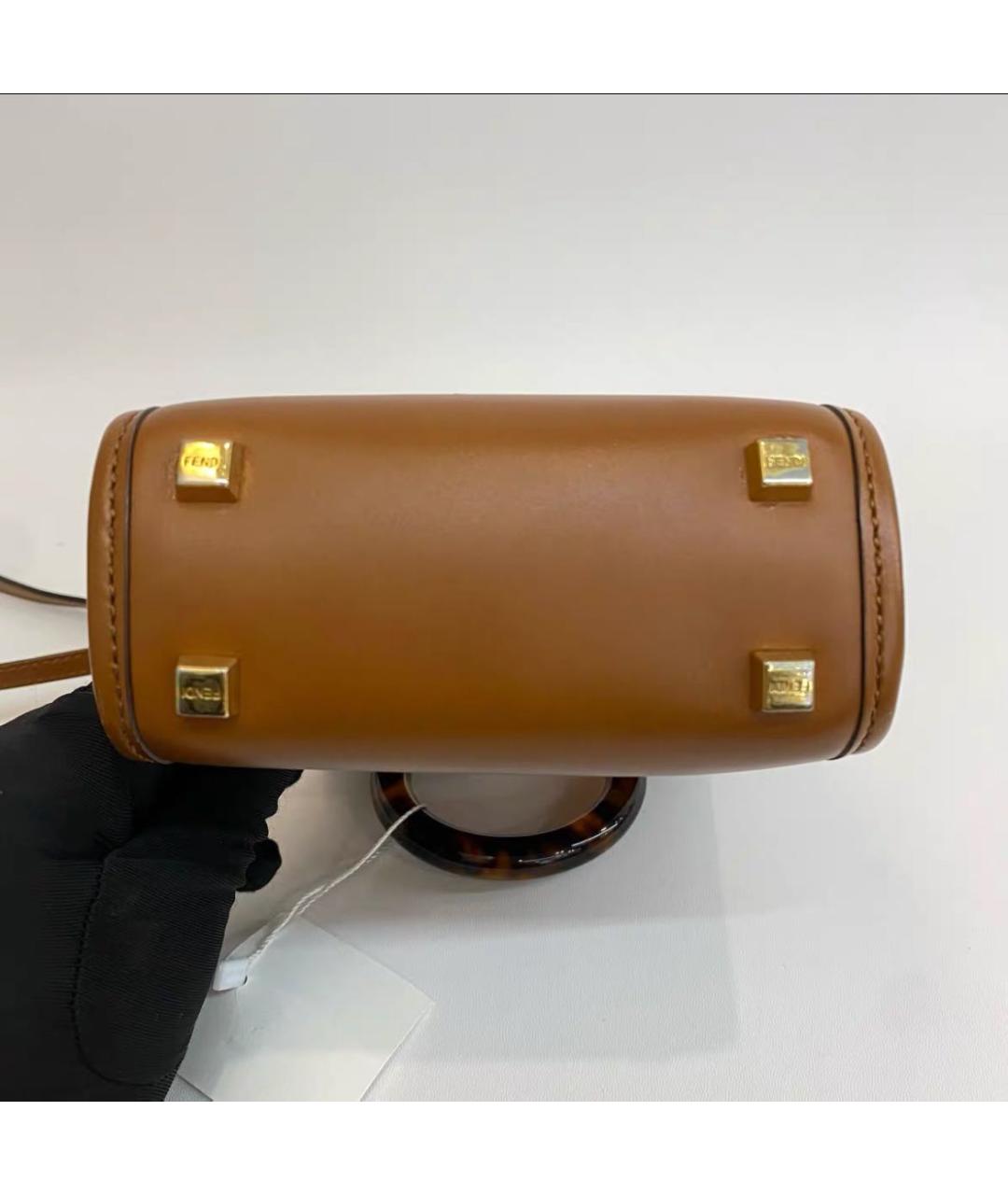 FENDI Оранжевая кожаная сумка через плечо, фото 4