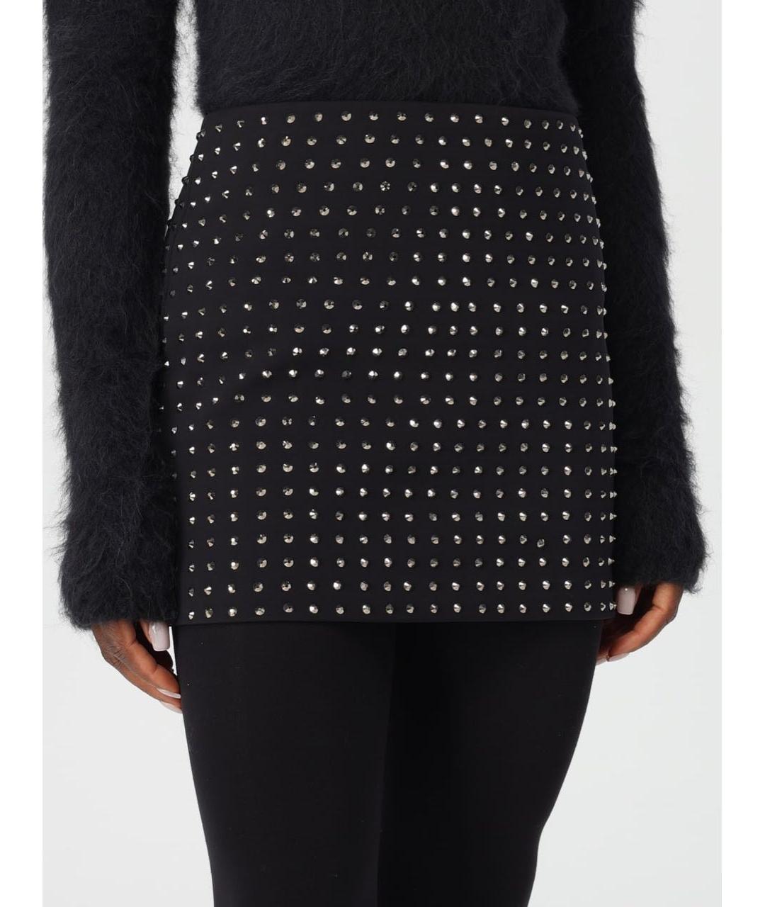 SPORTMAX Черная юбка мини, фото 6