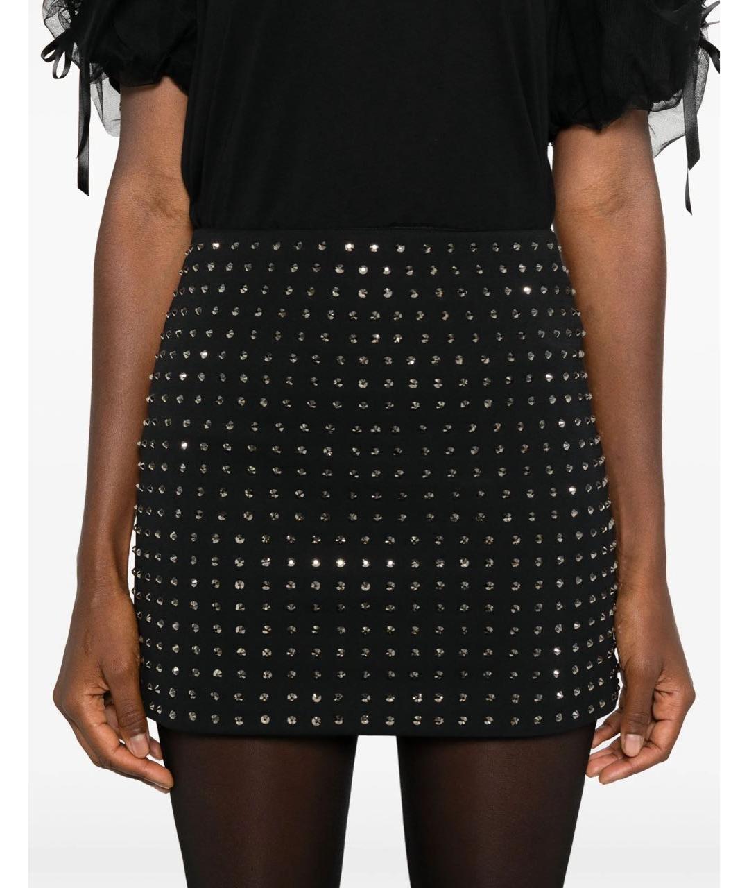 SPORTMAX Черная юбка мини, фото 5