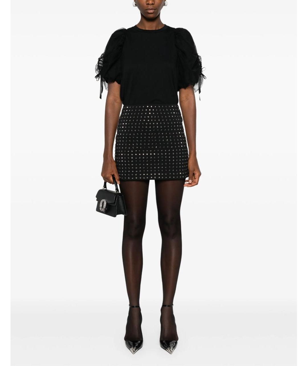 SPORTMAX Черная юбка мини, фото 2