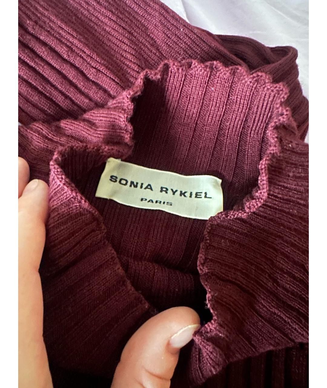 SONIA RYKIEL Бордовое шерстяное повседневное платье, фото 3