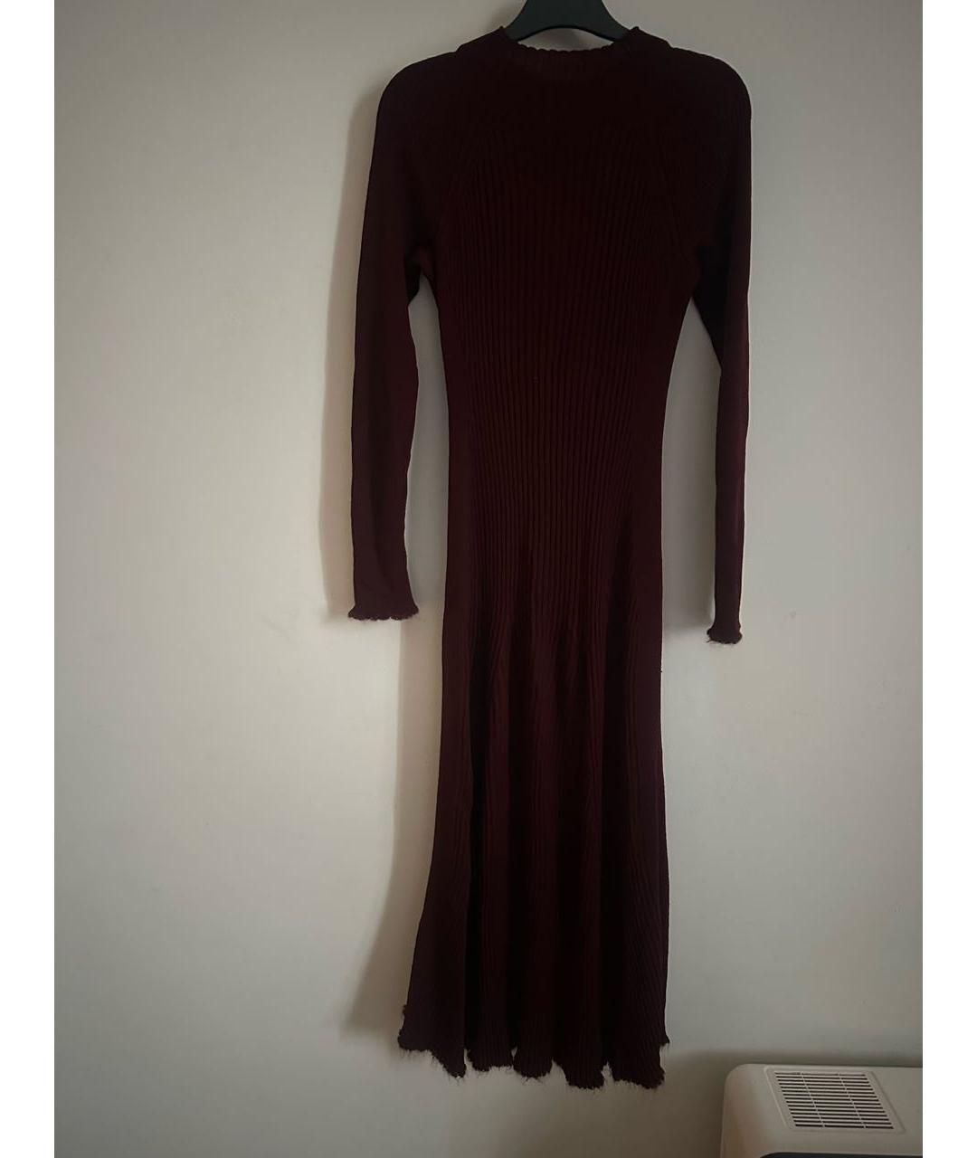 SONIA RYKIEL Бордовое шерстяное повседневное платье, фото 2