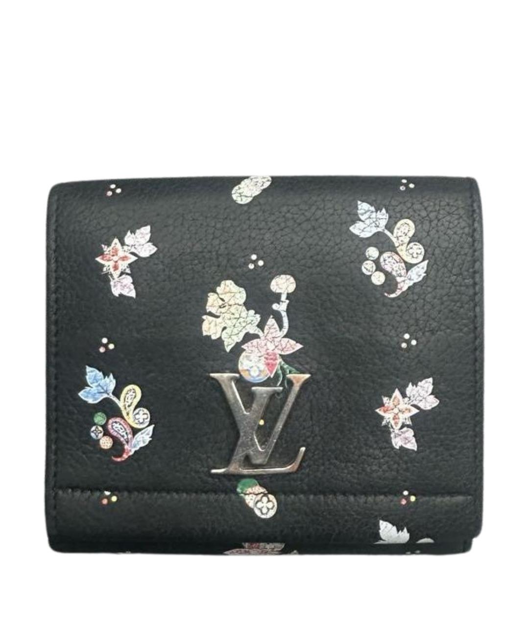 LOUIS VUITTON Черный кожаный кошелек, фото 1