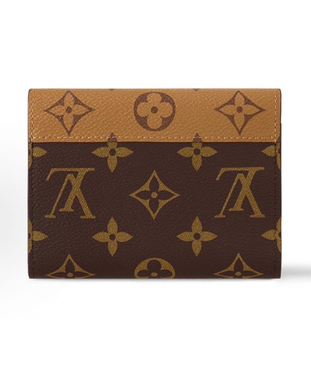 LOUIS VUITTON Коричневый кожаный кошелек, фото 3