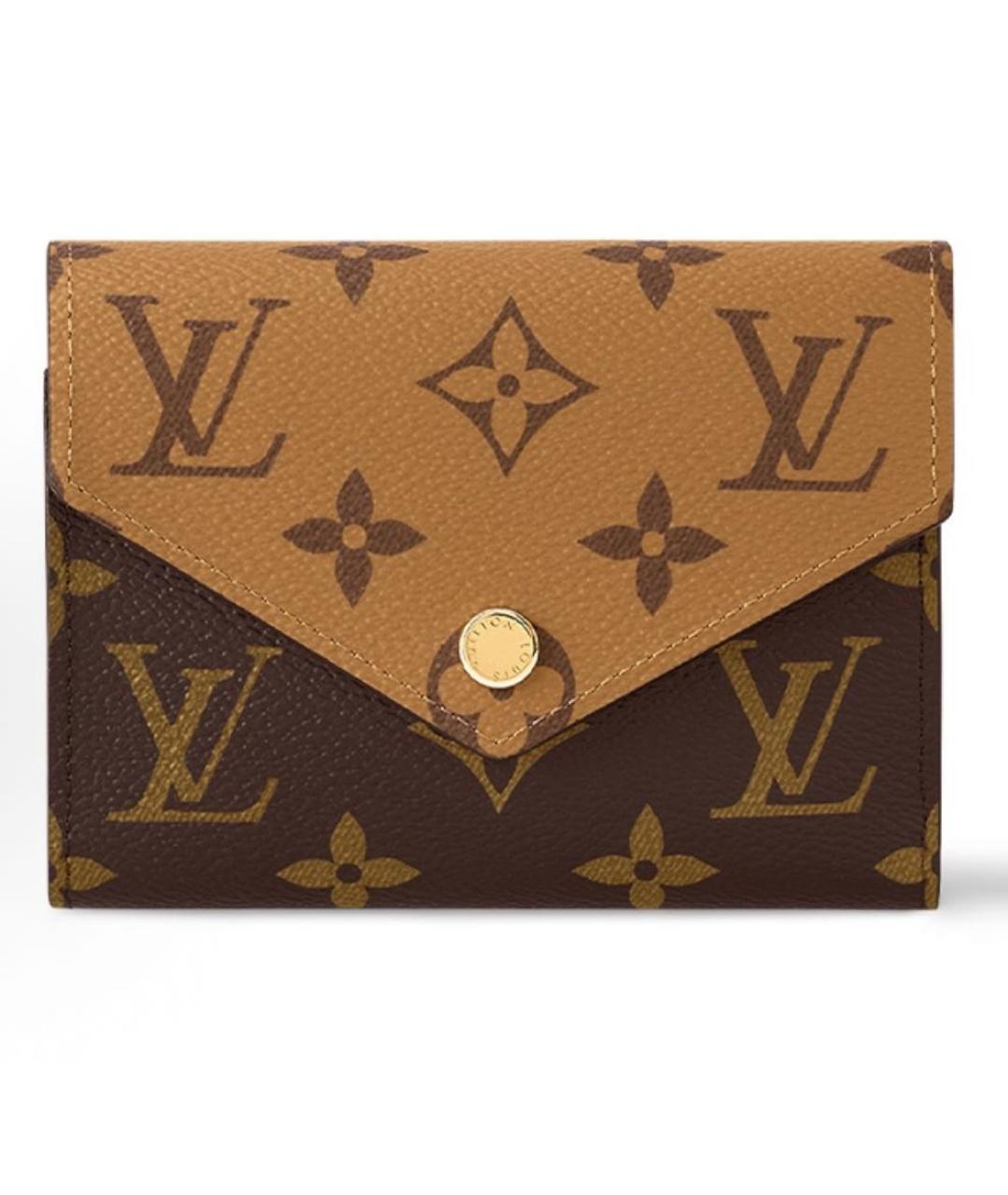 LOUIS VUITTON Коричневый кожаный кошелек, фото 5