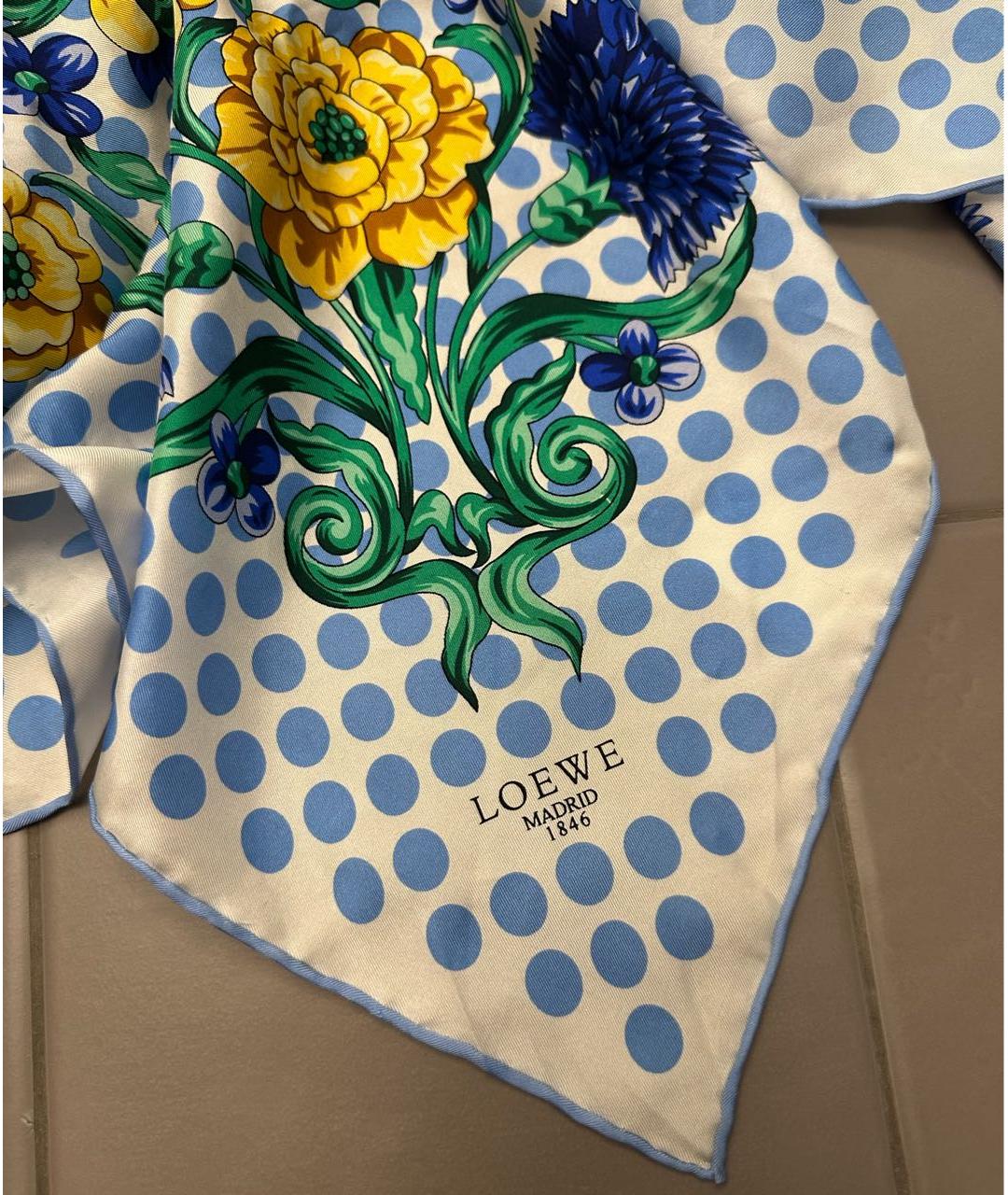 LOEWE Голубой шелковый платок, фото 2