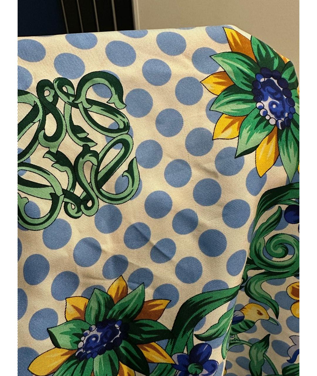 LOEWE Голубой шелковый платок, фото 4