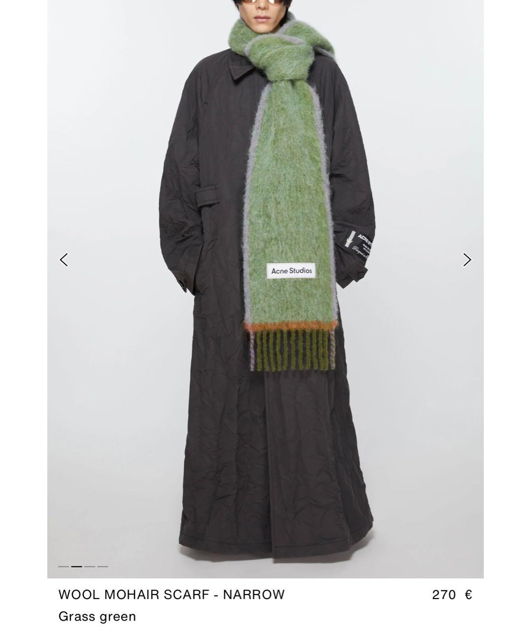 ACNE STUDIOS Зеленый шерстяной шарф, фото 7