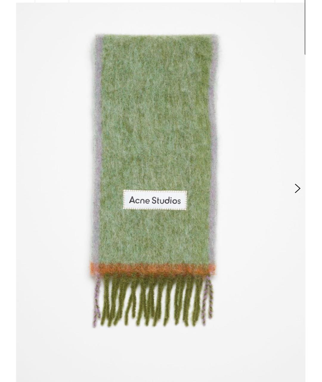 ACNE STUDIOS Зеленый шерстяной шарф, фото 9